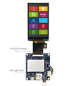 3 inch 360x640 Bar Type HMI Display Intelligent Smart UART TFT LCD