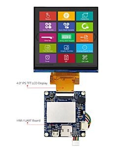 4 inch Square HMI Display 480x480 Intelligent Smart UART TFT LCD