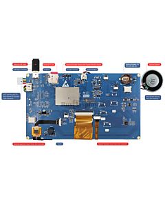 7英寸1024x600像素HMI智能智能UART SPI带触摸IPS TFT LCD显示屏