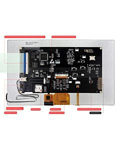 10.1 inch 1024x600 LCD Display with RA8889 Controller Board,128M SDRAM Supports Smooth Video Even on Basic 8051 MCU