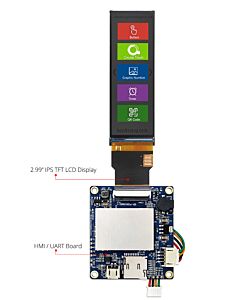 2.99 inch 268x800 Bar Type HMI Display Intelligent Smart UART TFT LCD