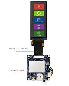 3.51 inch 340x800 Bar Type HMI Display Intelligent Smart UART TFT LCD
