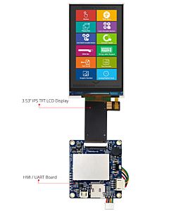 3.53 inch 480x800 Bar Type HMI Display Intelligent Smart UART TFT LCD