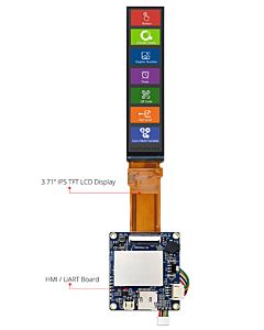 3.71 inch 240x960 Bar Type HMI Display Intelligent Smart UART TFT LCD