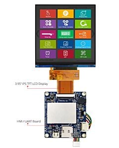 3.95 inch 720x720 Square HMI Display Intelligent Smart UART TFT LCD