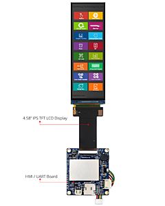 4.58 inch 320x960 Bar Type HMI Display Intelligent Smart UART TFT LCD